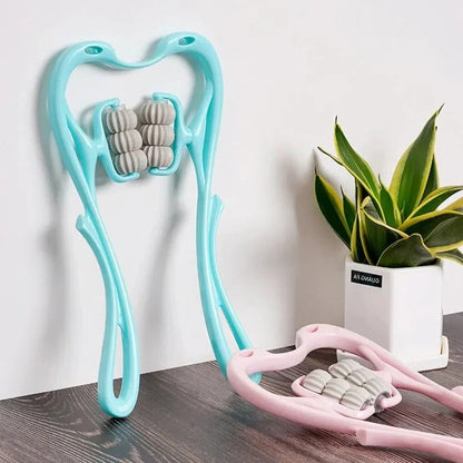 Manual Neck and Shoulder Massager with Kneading Rollers
