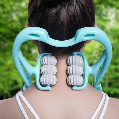 Manual Neck and Shoulder Massager with Kneading Rollers